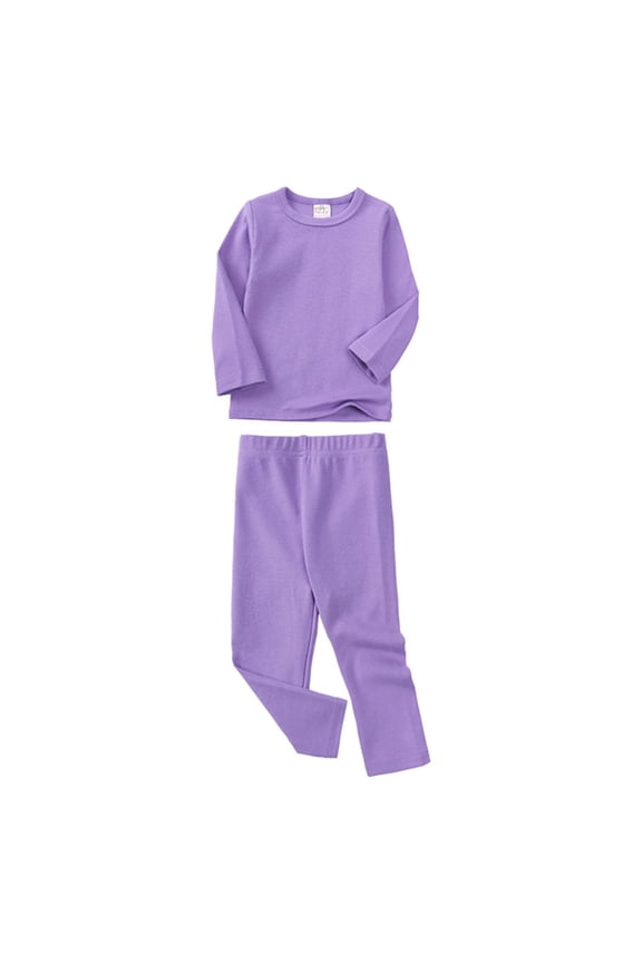 Toddler Kids Girls Boys Soft Comfy 2pcs Set Long Sleeve Shirts and Pants Sets 9-12 Months
