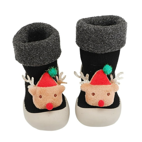 Lujianch Winter New Thickened Warm Baby Socks Christmas Toddler Children Shoes Walking Socks Breathable Baby Sneakers Size 2-2.5 Years