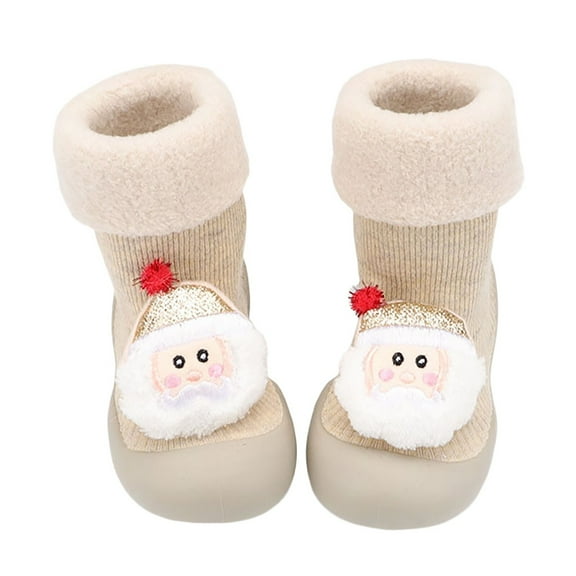 Lujianch Winter New Thickened Warm Baby Socks Christmas Toddler Children Shoes Walking Socks Breathable Baby Sneakers Size 3-6 Months
