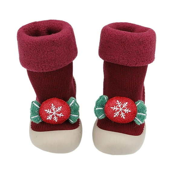 Lujianch Winter New Thickened Warm Baby Socks Christmas Toddler Children Shoes Walking Socks Breathable Baby Sneakers Size 9-12 Months