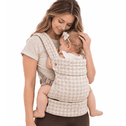 Lujifo Ergonomic Baby Carrier, Cotton-Linen Houndstooth, Khaki