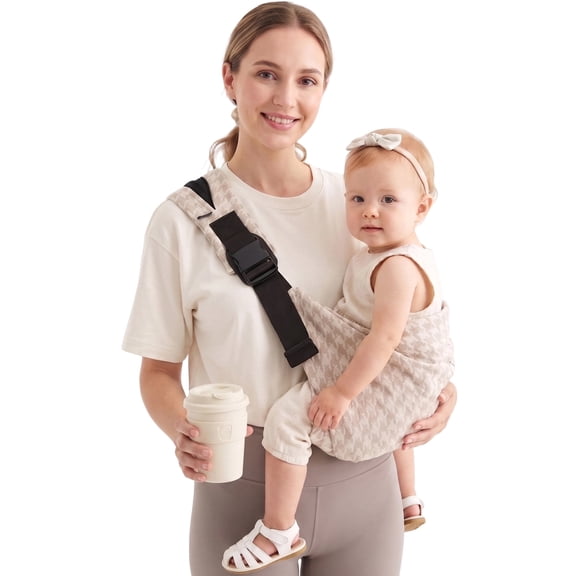 Lujifo Ergonomic Houndstooth Baby Side Carrier with Padded Leg Support