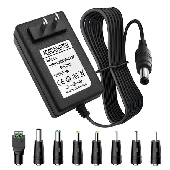 LujingZ 19V 2.1A 40W AC Adapter - Universal Wall Charger with 8 Tips for 19V Devices like Harman Kardon Soundbar, LG Monitor & More, Not for Laptops