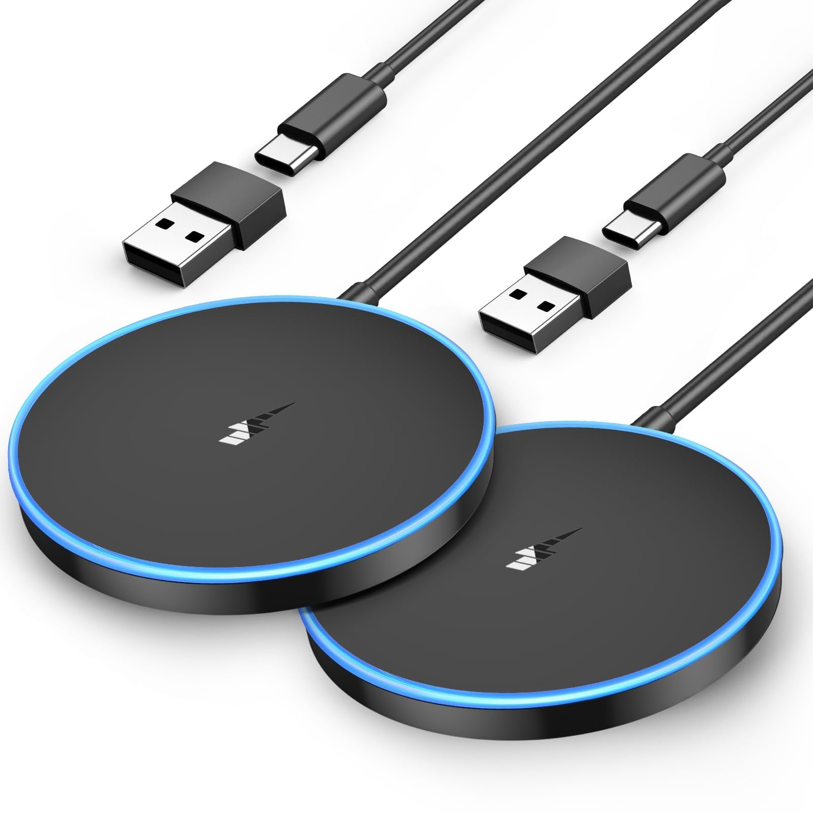 LujingZ 2 - Pack 15W Magnetic Wireless Apple Mag - Safe Charger - for iPhone 16 Pro Max/Pro/16/16 Plus/15/14/13/12 Series & AirPods 3/2/Pro/Pro 2 - LED Indicator, Dual Charging Ports