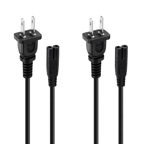 LujingZ 2 Pack 2 Prong AC Power Cord Replacement Durable Cable Compatible with PS5 PS4 PS3 Xbox One X S Xbox Series X S