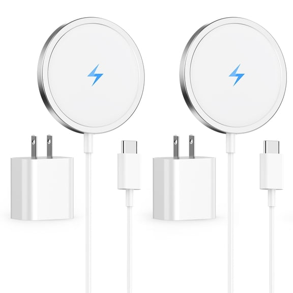 LujingZ 2 - Pack 2026 Latest 20W Magnetic Wireless Charger Set - Fast Charging for iPhone 17 - 12 Pro Max/Plus & AirPods 2 - 4 Pro - USB - C Charging Block Adapters - Ideal for Home, Office & Travel