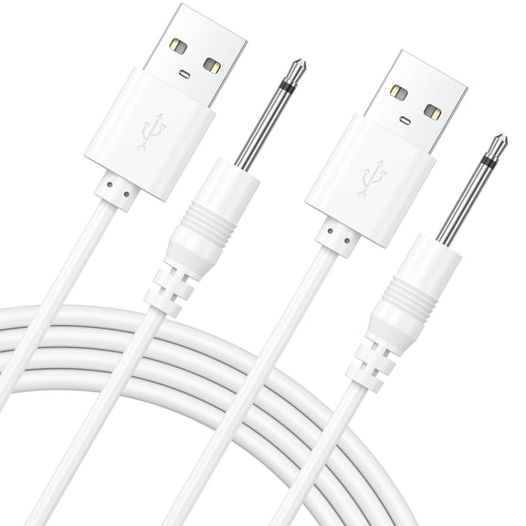 LujingZ 2 Pack 3.3Ft USB DC Charging Cable 2.5mm Fast Charger Cord Compatible with Massager Toys Vibrators