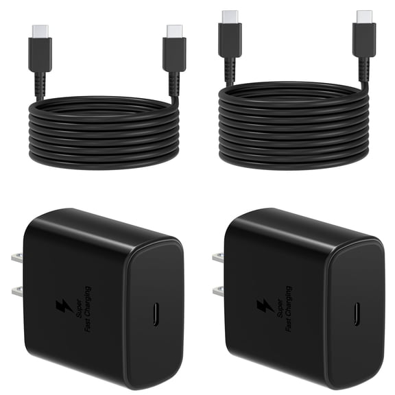LujingZ 2 - Pack 45W Super Fast Charging USB - C Block - 3FT & 6FT Cables, for Samsung Galaxy S20 - S24 & Note 20 Ultra