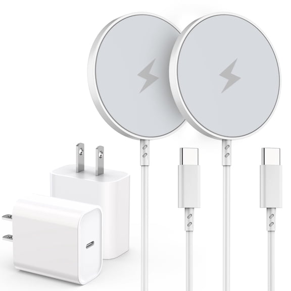 LujingZ 2 - Pack 6FT Magnetic Wireless Charging Cord with USB - C Fast Charging Block - for iPhone Air/17/17 Pro/17 Pro Max/16/16 Plus