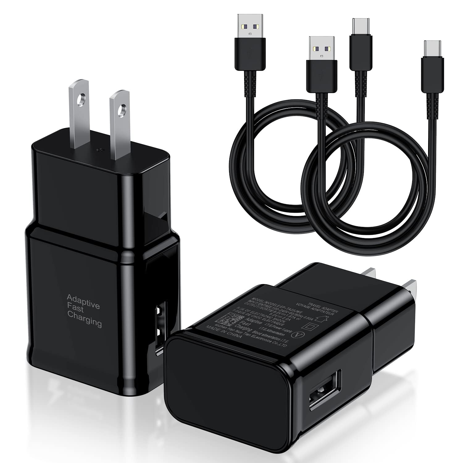 LujingZ 2 - Pack Fast Charging USB - C Wall Charger - 3ft Cables, for Samsung Galaxy & Pixel Phones