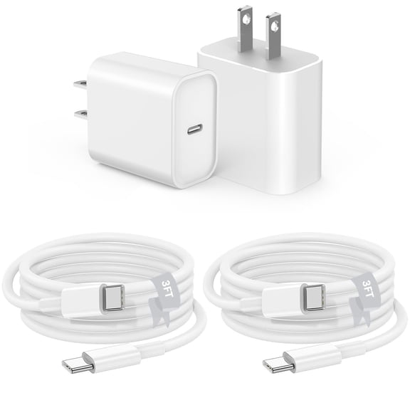 LujingZ 2 - Pack USB C Fast Chargers Compatible with iPad Pro 13/12.9/11 (2025 - 2018), iPad 11th, iPad Air 4th/5th 10.9", iPad Mini 7th Gen, with 3FT USB C to C Cables, Ideal for Home & Office