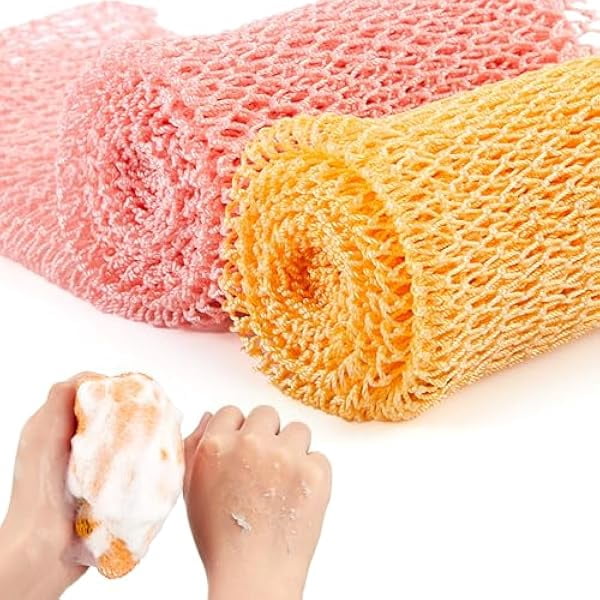Exfoliation Rag LujingZ 2 Pcs African Net Sponge Exfoliating Net African Body Scrubber ...