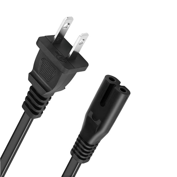 LujingZ 5ft AC 2 Prong C8 Power Cord, Standard 2-Slot Power Cable Replacement for TV, PS4, PS5, Speaker, Monitor, Xbox, Wall Mount Setup