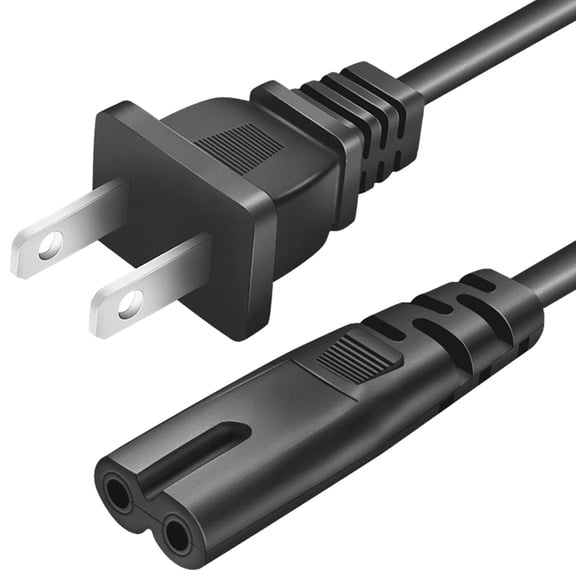 LujingZ 6FT 2 Prong AC Power Cord Universal C7 Cable Replacement for TV Speaker Monitor Printer Game Console