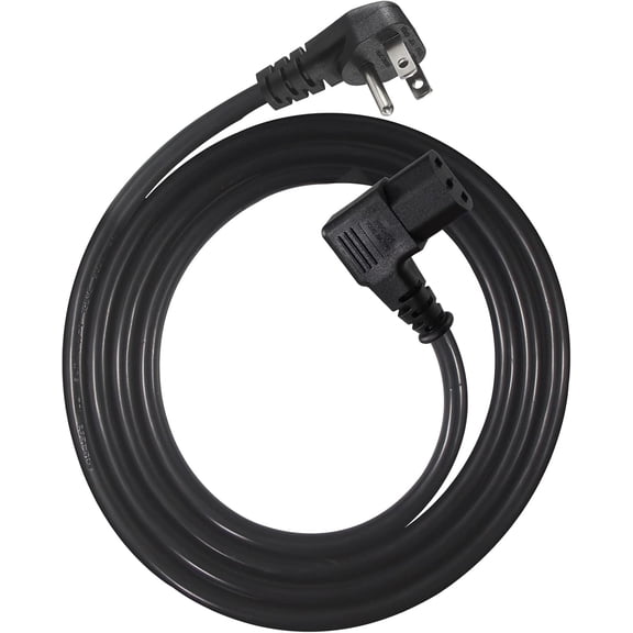 LujingZ 6FT 90 Degree Right Angle PC Power Cord Universal 16AWG IEC C13 3 Prong Angled AC Cable for Desktop PC Wall Mounting TV Monitor, Heavy Duty