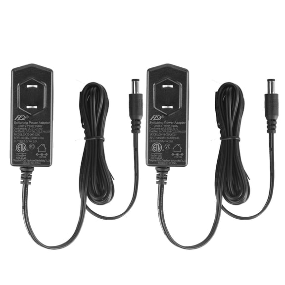 LujingZ 6V DC Power Supply AC Adapter DC 6V Power Cord 5.5mm x 2.1mm Plug 6Volt 2A Power Universal Adapter Compatible with LED Strips CCTV Router Arduino Cameras UL Listed FCC Certified 2-Pack
