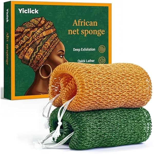 Exolfiating Rags LujingZ African Net Sponge Authentic with Knots 2 Pack - Exfoliating ...