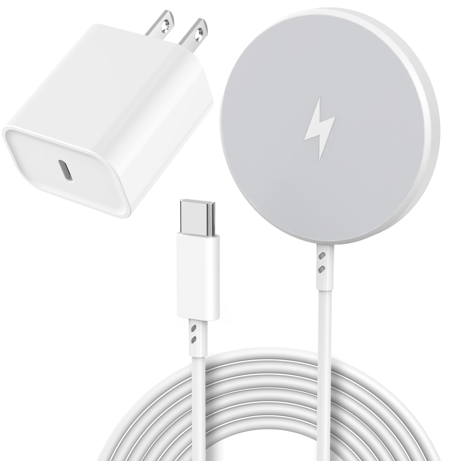 LujingZ Magnetic Wireless Charger - 15W 6FT Fast Charging Pad for iPhone 16 Pro Max/16 Pro/16 Plus/15 Pro Max/14/13/12 & AirPods 3/2/Pro/Pro2