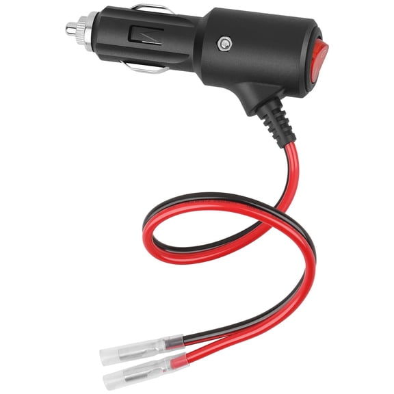 LujingZ Cigarette Lighter Plug with Switch Extension Cable 12-24V Universal Plug 30cm 15A DC Power Connection Car Boat Marine Accessories
