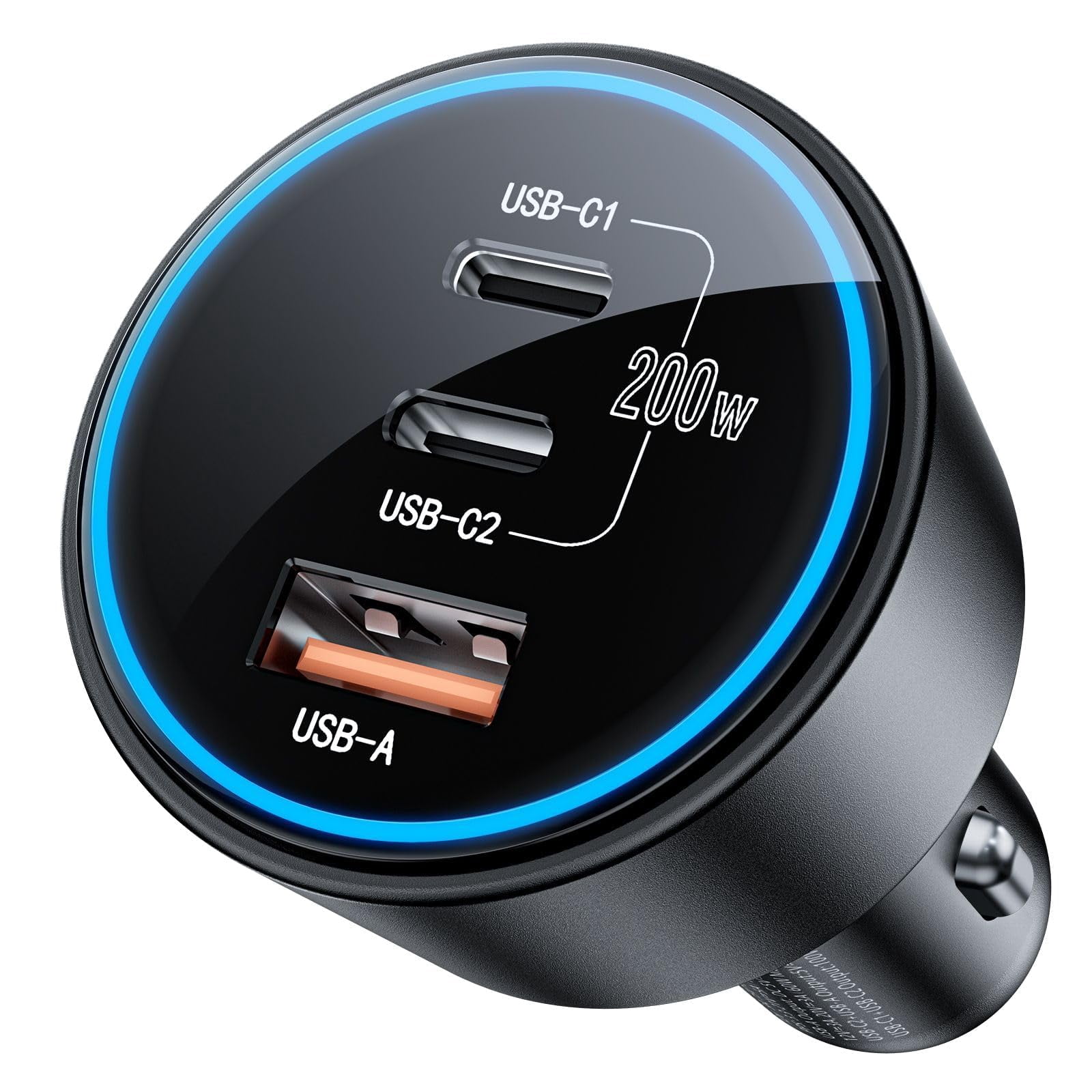 LujingZ USB C Car Charger Fast Charging 200W Dual PD 100W Type C Car Charger PD3.0 QC4.0 PPS Cigarette Lighter Adapter Compatible with iPhone 16 15 14 13 12 Galaxy S22 S21 Ultra MacBook Laptop