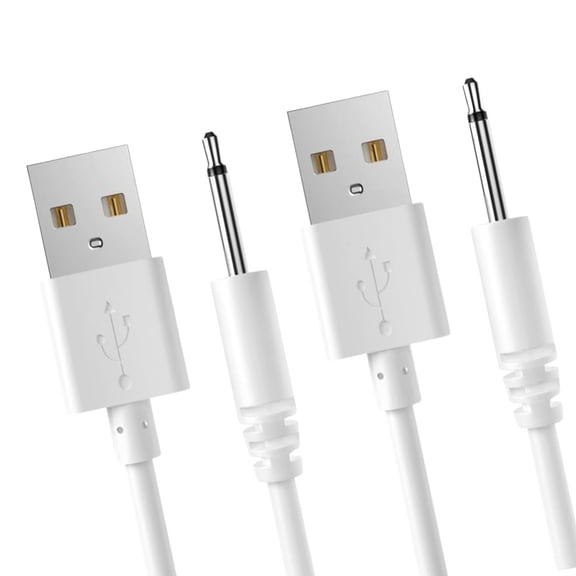 LujingZ USB to DC 2.5mm Charging Cable 2.7Ft 2 Pack, USB Type A to 2.5mm Barrel Fast Charger Cord Replacement, Compatible with Beauty Instrument Massager Small Electronics, Reinforced Connector