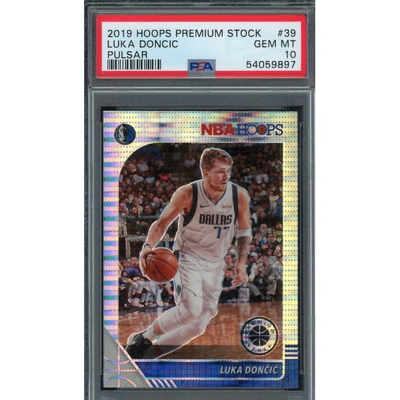 Luka Doncic 2019 Panini Hoops Premium Stock Pulsar Card #39 Graded PSA 10