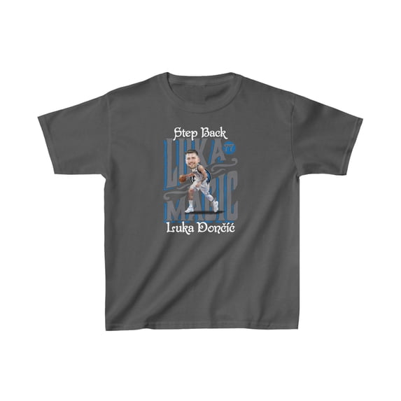 Luka Doncic 77 step back luka magic for basketball fans Kids Cotton Tee