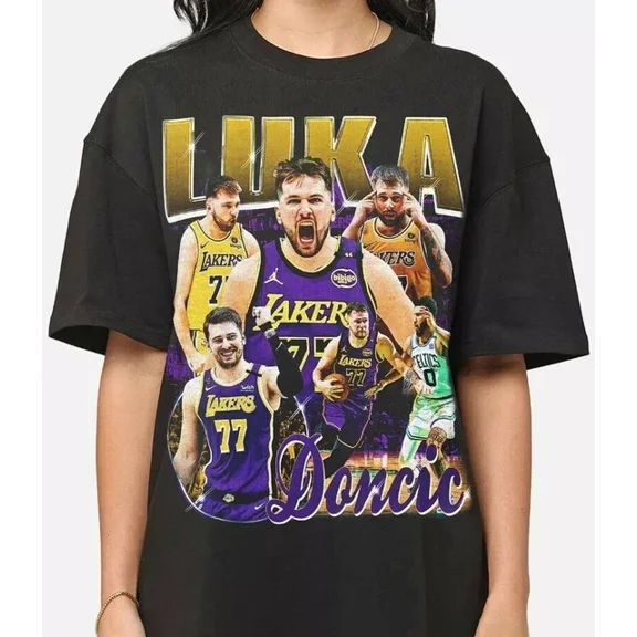 Luka Doncic Basketball T-Shirt ,Black Color,Size M