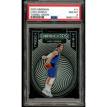 Luka Doncic Card 2020-21 Obsidian Tunnel Vision (pop 3) #11 PSA 8