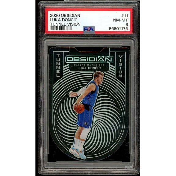 Luka Doncic Card 2020-21 Obsidian Tunnel Vision (pop 3) #11 PSA 8