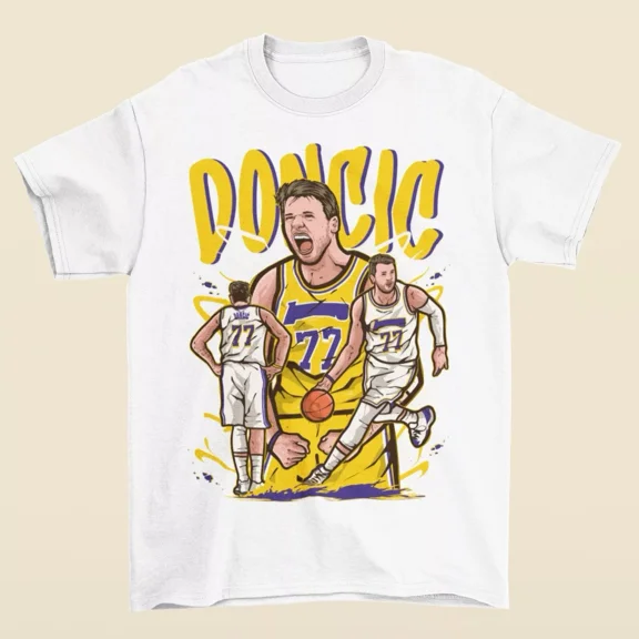 Luka Doncic Cartoon Style Los Angeles Basketball T-Shirt