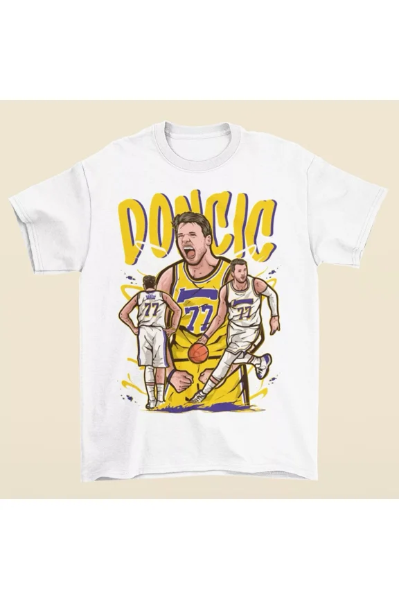 Luka Doncic Cartoon Style Los Angeles Basketball T-Shirt