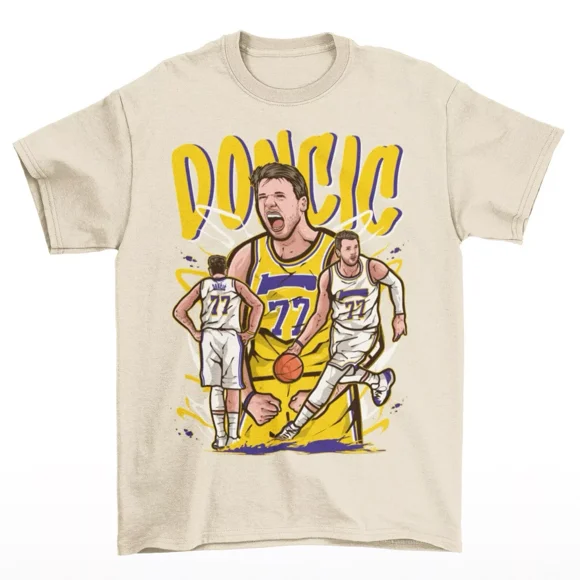 Luka Doncic Cartoon Style Los Angeles Basketball T-Shirt