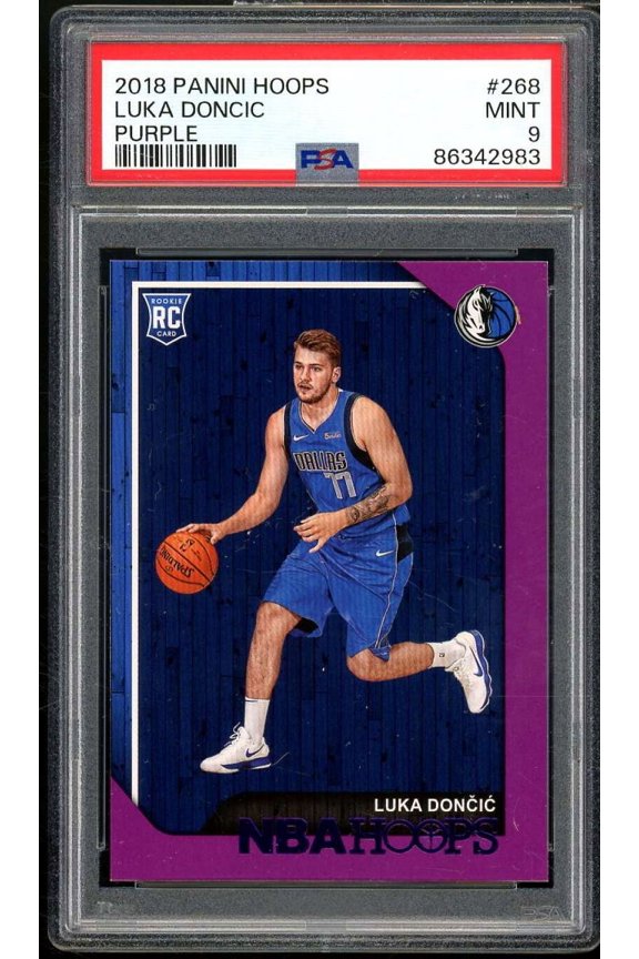 Luka Doncic Rookie Card 2018-19 Panini Hoops Purple #268 PSA 9