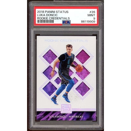 Luka Doncic Rookie Card 2018-19 Panini Status Rookie Credentials #26 PSA 9