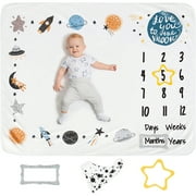 Luka&Lily Monthly Baby Milestone Blanket for Girls and Boys Newborn Gifts Outer Space