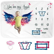 Luka&Lily Monthly Baby Milestone Blanket for Girls and Boys Newborn Gifts Unicorn Baby