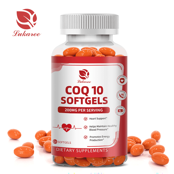 Lukaree Coenzyme Q10 200mg, Support Heart Health, Provides Energy, Vitamin and Minerals for Adult, 120 Capsules
