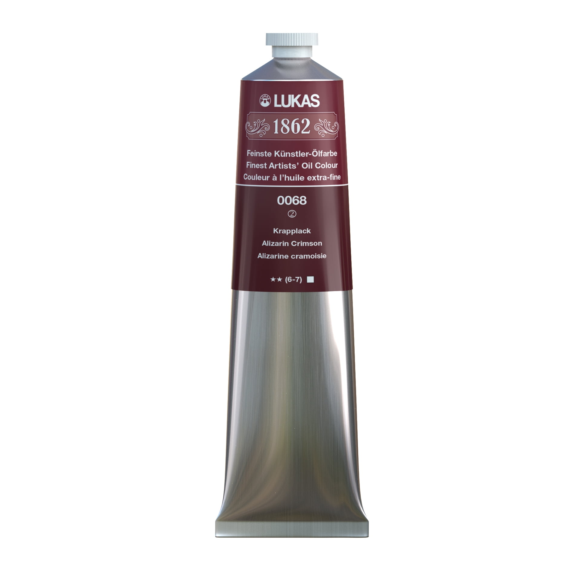 Lukas 1862 Professional Artist Oil Paint - Fast-Drying, Non-Yellowing, Highly Pigmented Oil Paint, Alizarin Crimson, 200 mL
