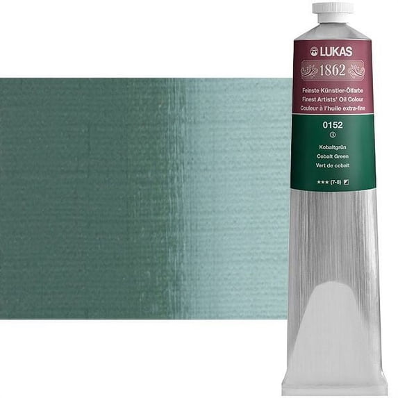 Lukas 1862 Professional Artist Oil Paint - Fast-Drying, Non-Yellowing, Highly Pigmented Oil Paint, Cobalt Green, 200 mL