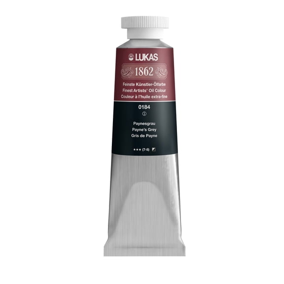 Lukas 1862 Professional Artist Oil Paint - Fast-Drying, Non-Yellowing, Highly Pigmented Oil Paint, Payne's Grey, 37 mL