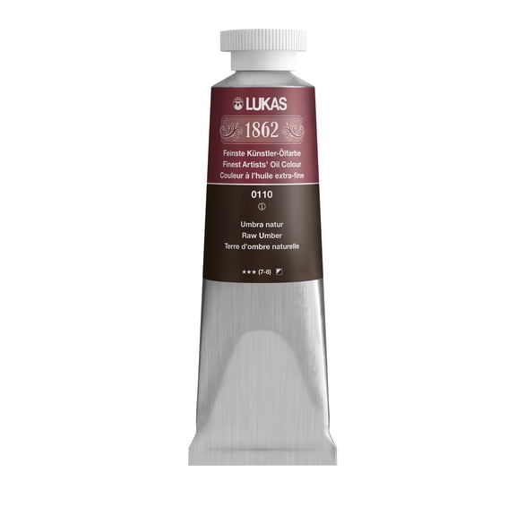 Lukas 1862 Professional Artist Oil Paint - Fast-Drying, Non-Yellowing, Highly Pigmented Oil Paint, Raw Umber, 37 mL