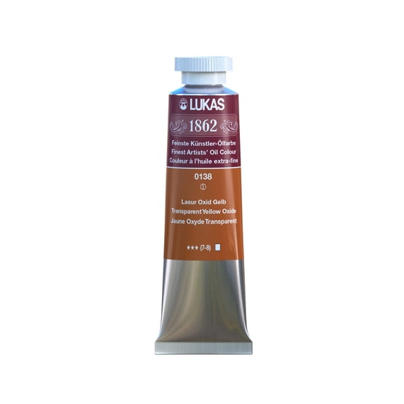 Lukas 1862 Professional Artist Oil Paint - Fast-Drying, Non-Yellowing, Highly Pigmented Oil Paint, Transparent Yellow Oxide, 37 mL