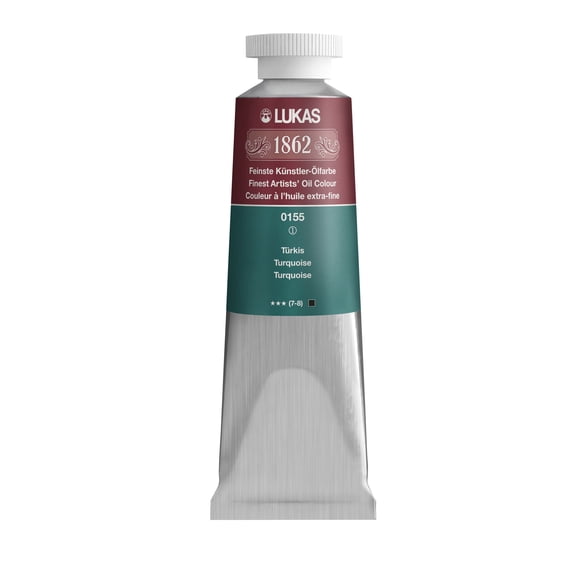 Lukas 1862 Professional Artist Oil Paint - Fast-Drying, Non-Yellowing, Highly Pigmented Oil Paint, Turquoise, 37 mL