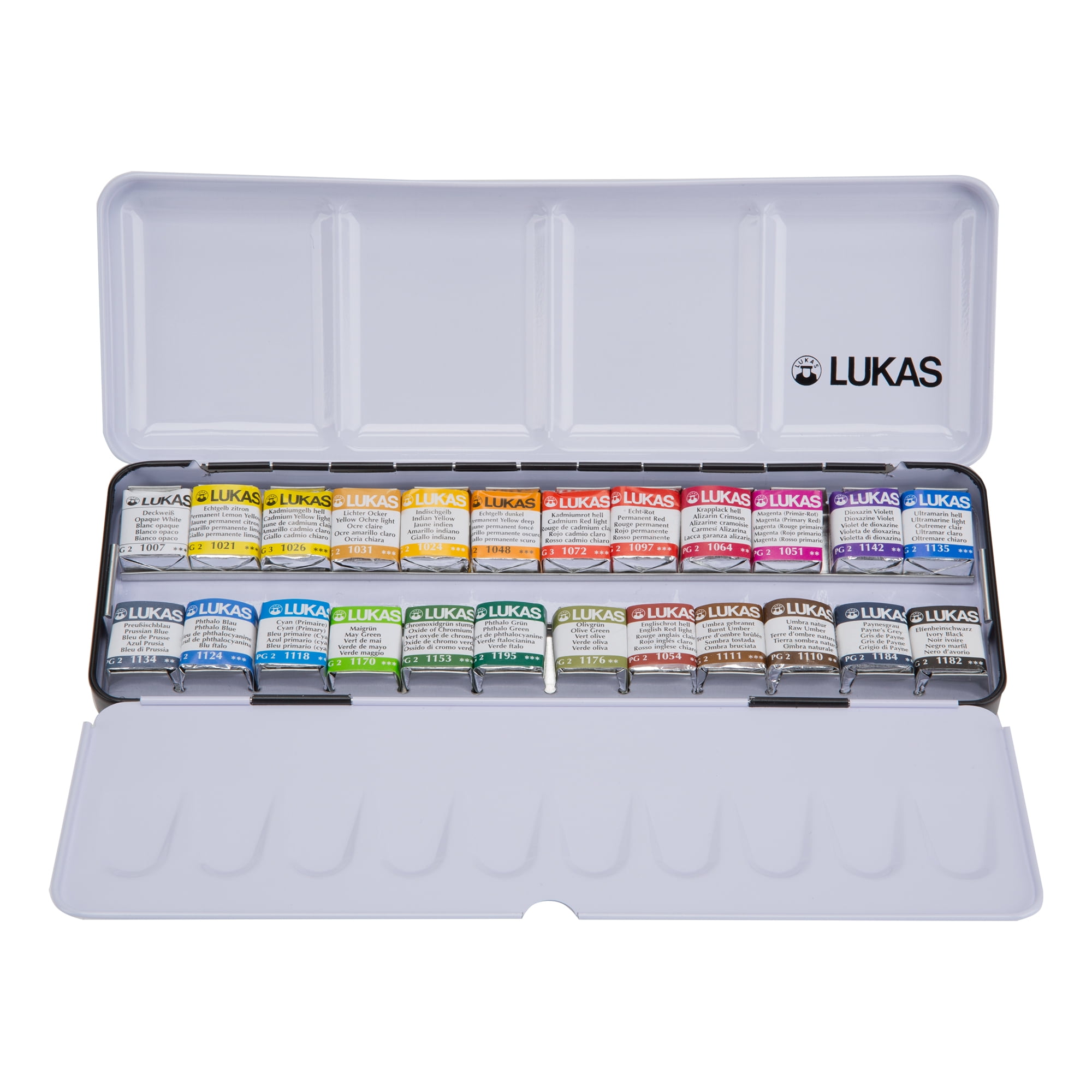 Lukas Aquarell 1862 Watercolor Paint - Exclusive Fine Art Watercolor Paint  for Artists, Canvas, Pads, Gradient Effects, & More! - [Half Pans - Set of  24] 