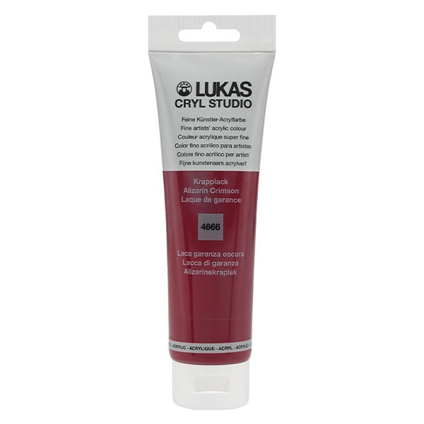 Lukas CRYL Studio Artist Acrylic Paint, Alizarin Crimson, 125 ml Tube - High Pigment Acrylic Paints for Canvas Painting, Large Scale Works - Medium-Viscosity, Water-Mixable, Fast Drying
