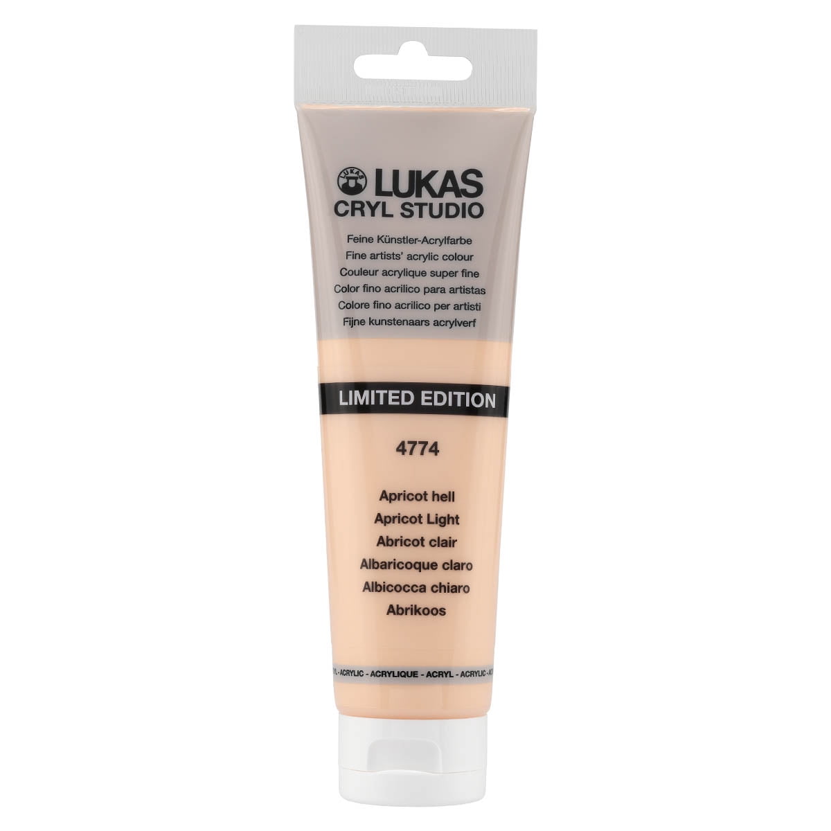 Lukas CRYL Studio Artist Acrylic Paint, Apricot Light, 125 ml Tube - High Pigment Acrylic Paints for Canvas Painting, Large Scale Works - Medium-Viscosity, Water-Mixable, Fast Drying