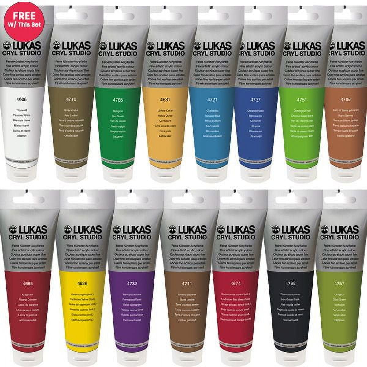 Lukas CRYL Studio Artist Acrylic Paint Fast Drying MediumViscosity Acrylic Paint for Canvas