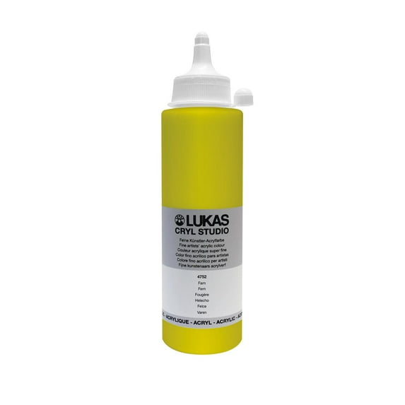 Lukas CRYL Studio Artist Acrylic Paint, Fern, 250 ml Bottle - High Pigment Acrylic Paints for Canvas Painting, Large Scale Works - Medium-Viscosity, Water-Mixable, Fast Drying
