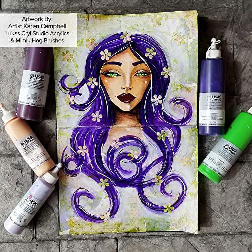 Lukas CRYL Studio Artist Acrylic Paint, Mauve, 500 ml Bottle High